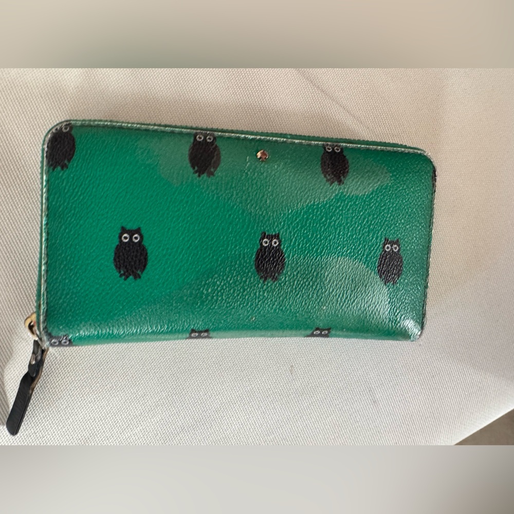 Vintage Kate Spade Green Owl Wallet
